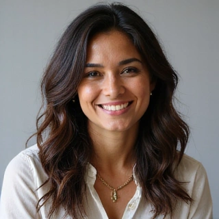 Portrait of Dr. Anya Sharma, a warm and professional female nutritionist.