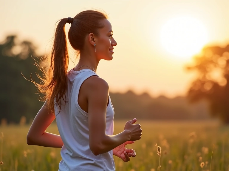 Person exercising with energy, healthy lifestyle